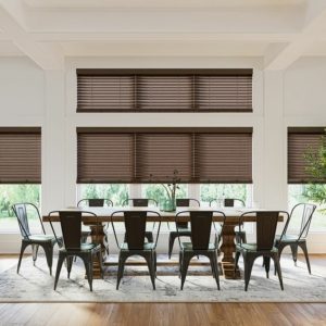 The Phoenixwood and Fauxwood SmartPrivacy® Venetian blinds feature routless slats as the standard finish. This means that the blind has no holes through the middle of the slat for better light block and a sophisticated finish. The SmartPrivacy® Venetian blinds are manufactured with a cord that has a break away tassel that meets international child safety regulations to minimise the risk of strangulation if a child loops the cord over their head. As an upgrade, you can choose to have a SmartRelease™ cordloop option. The cordloop enables you to lower the blind with one gentle pull – the blind then glides smoothly, quietly and effortlessly to the closed position. This unique geared mechanism also makes raising the blind effortless. These blinds are finished down to the last detail with co-ordinated componentry including custom head rails, bottom rails, tassels, decorative tapes, pelmets and cords.