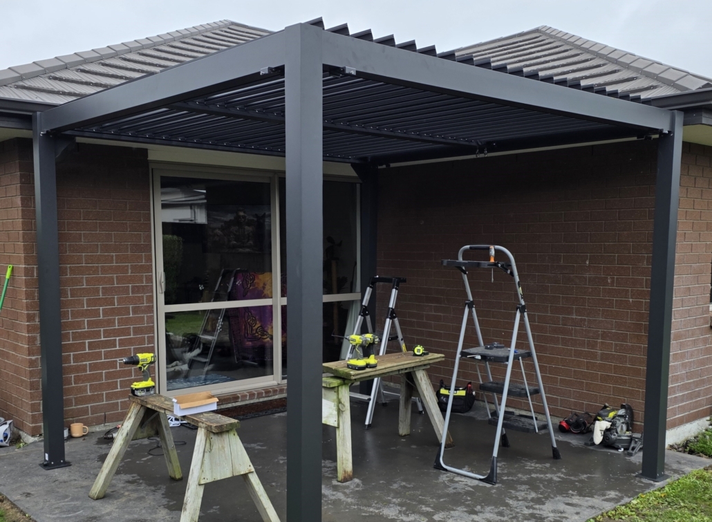 Pergolas and louvre roofs installed for Christchurch outdoor living